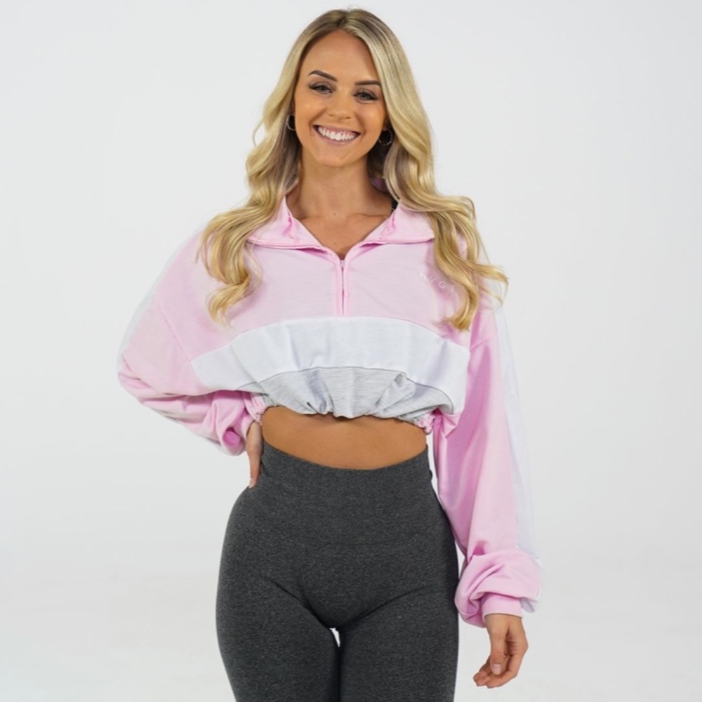 NVGTN pink oversized crop pullover